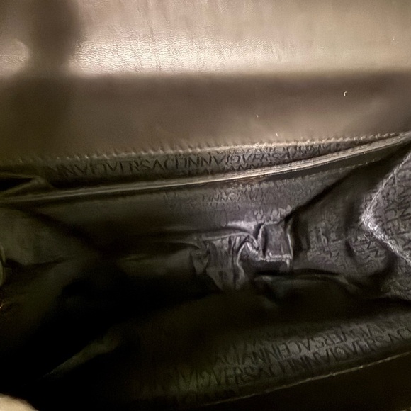 GIANNI VERSACE Vintage shoulder bag Greca Sunburst Tassel Leather Black / gold - Picture 7 of 17